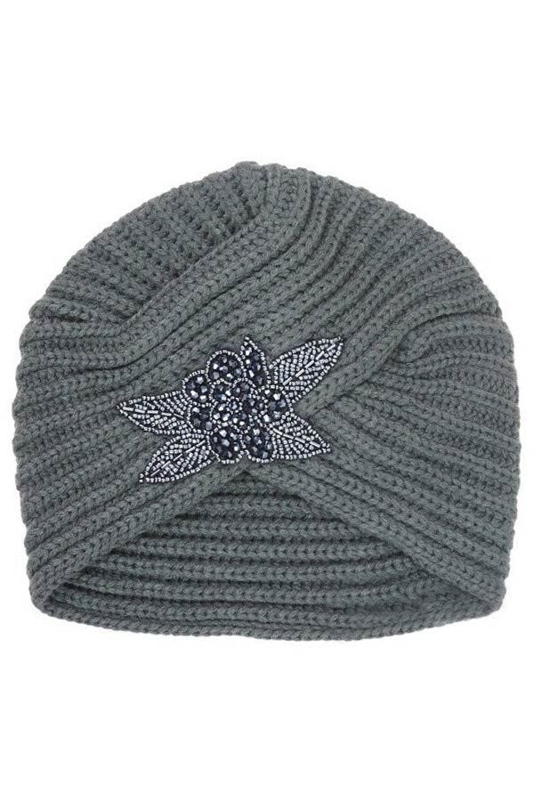 小物 VAKT KNIT TURBAN / GRAY Knit Turban | Women's Merino Wool Hat | Eric Javits