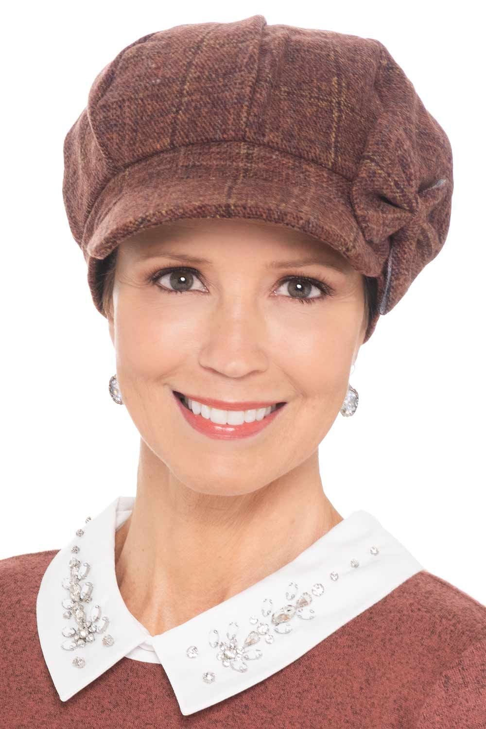 Neutral Plaid Bow Newsboy Hat | Winter Newsboy Hats for Women