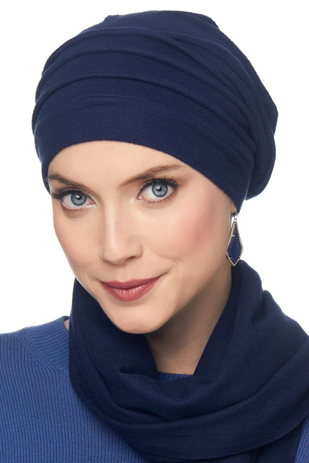 Micro Fleece Slouchy Cap: Snood Head Covering Hat for Women