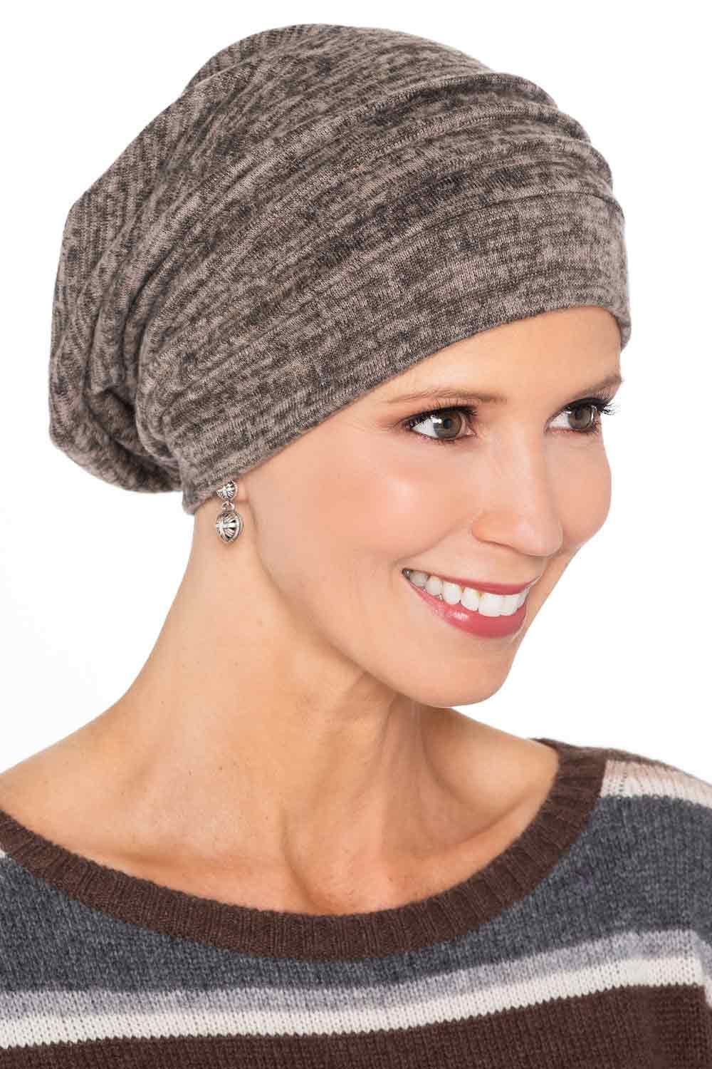Plush Beanie Hat | French Terry Slouchy Snood Hat display picture 2