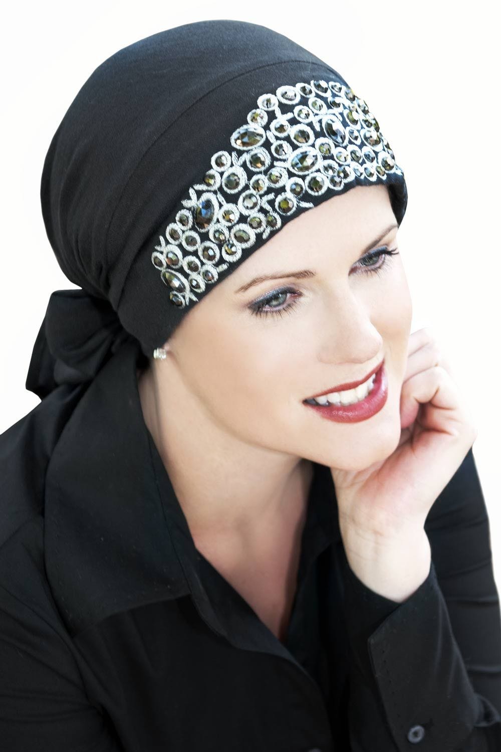 Jeweled Olivia Scarf Easy Tie Head Scarves