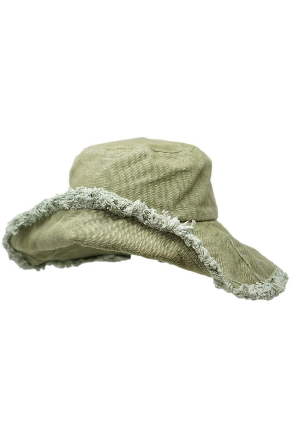 Kiera Distressed Denim Wide Brim Bucket Hat | Wide Brim  display picture 1