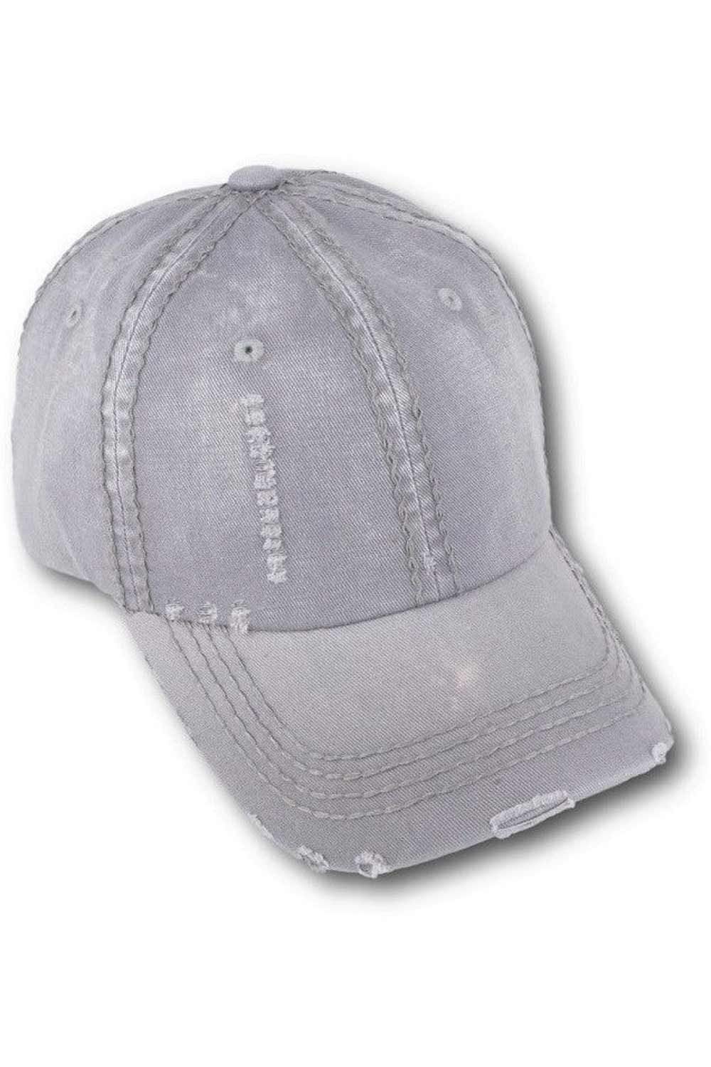 Solid Distressed Cotton Baseball Cap | Colorful 100% Cotton  display picture 2
