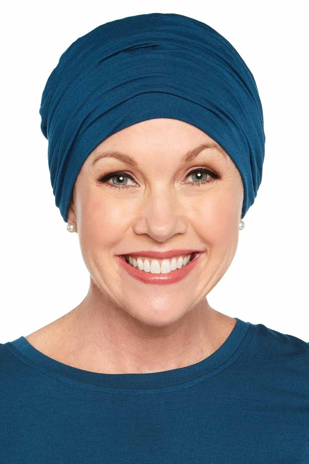 Sophisticate Turban by Cardani Silky Soft Viscose from Bamboo Hat Bamboo Dark Denim
