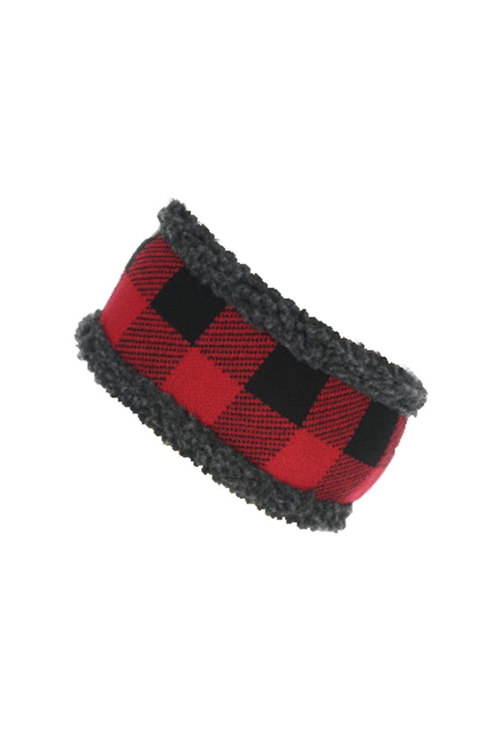 Faux Fur Lined Buffalo Plaid Headband | Chic Winter  display picture 2