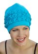 gathered retro bathing cap - swim turban with gathers in turquoise