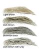 Color chart showing Cardani men's eyebrow wig in 4 colors