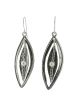 Sterling Silver Earrings | Hammered Leaf with Pearl