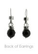 Sterling Silver Earrings | Black Onyx Drop Bead
