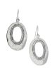 Sterling Silver Earrings | Hammered Oval Statement Earrings