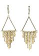 Gold Plated Triangle Dangle Earrings with Swarovski Crystal Drops | Nickel Free