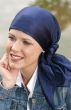 silk square head scarves for cancer patients in navy