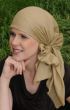 Woman outdoors in beige cashmere head scarf for women