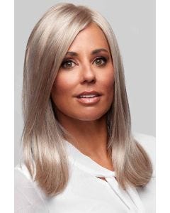 Woman in a past the shoulders light ash blonde straight lace front wig Woman in a past the shoulders light ash blonde straight lace front wig