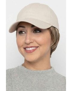 Baseball Cap with Hair: 8284 Tapered Hat Beige by Henry Margu