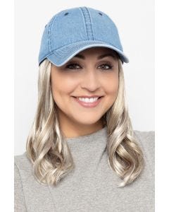Baseball Cap with Hair: 8290 Wavy Hat Denim by Henry Margu