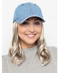 Baseball Cap with Hair: 8290 Wavy Hat Denim by Henry Margu