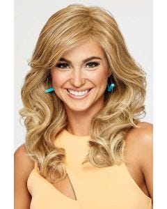 Raquel Welch in long curly blonde wig with bangs