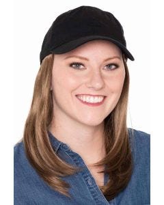 Lisette Long Baseball Cap with Hair by Cardani | Hats with Hair