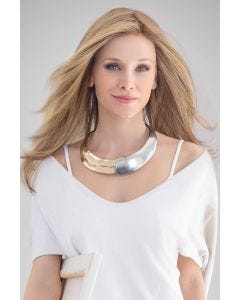 Woman in an extra long medium blonde layered lace front wig