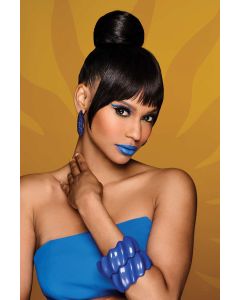 Sleek Style Bun & Bangs by Kim Kimble | Heat Resistant, Bun Hairpiece with Bangs