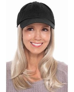 Lisette Long Baseball Cap with Hair by Cardani | Hats with Hair