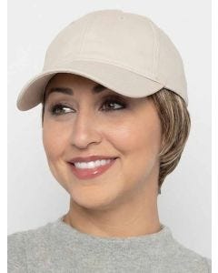 Baseball Cap with Hair: 8284 Tapered Hat Beige by Henry Margu