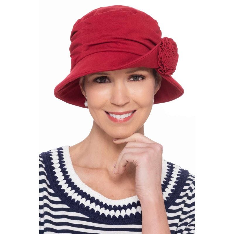 Red Flapper Hat Clara Flapper Hat | Cardani 100% Cotton Hat with Bamboo Lining | UPF 50 ...