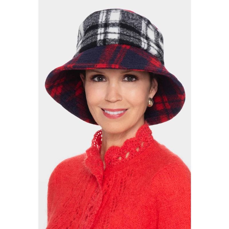 Kimberly Mixed Plaid Wool Blend Bucket Hat | Fall/Winter  display picture 3
