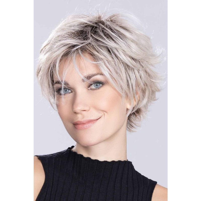 Blonde mix pixie short shag Lacefront Wig Chic Cut Short Fluffy Layered Blonde Mix Synthetic Hair Wigs  main image 2
