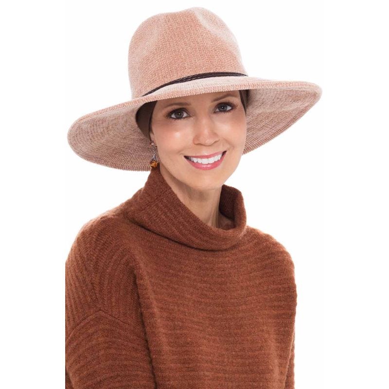 Stylish Adjustable Chenille Fabric Tan Women\'s Hat Billie Hat in Tan Marle - RubyJane & Valleygirl main image 4
