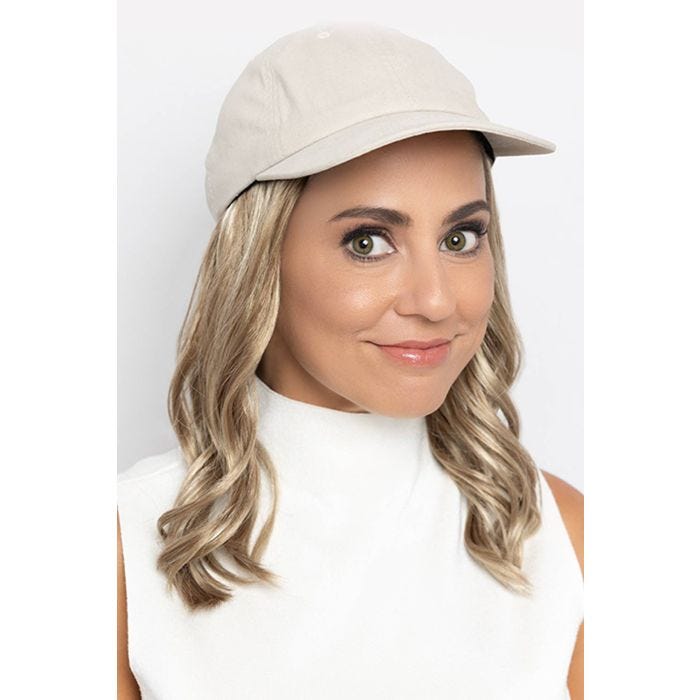 Baseball Hat with Hair: 8280 Wavy Hat Beige by Henry Margu