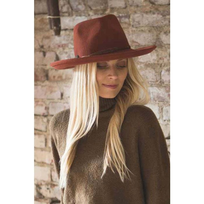 Dawn Wide Brim Wool Fedora Hat | Fedora Festival Hat for Women display picture 2