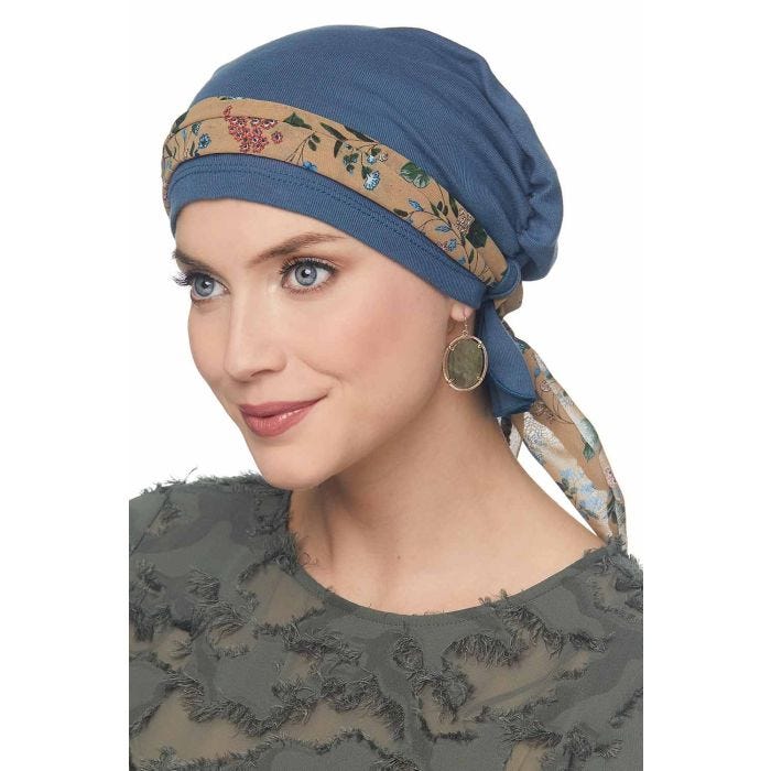 Satin Chemo Hat Set, Pre-Tied Head Scarf Beanie, Adjustable Fit SATIN LINED Pre-tied Turban/slide on Turban Cap/pre-tied  main image 4