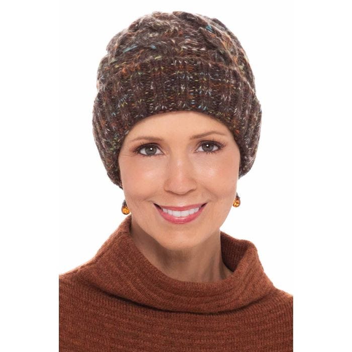 Brown cable knit winter hat mens-cable-knit-cashmere-hat-  main image 4
