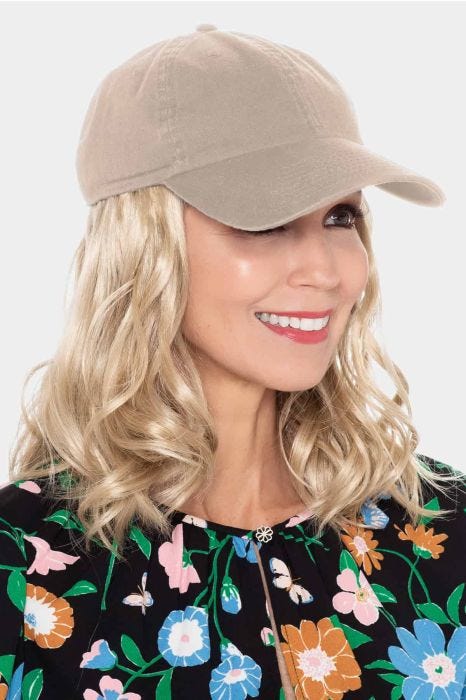Baseball Cap with Hair | Cardani Beach Waves Baseball Hat with Hair