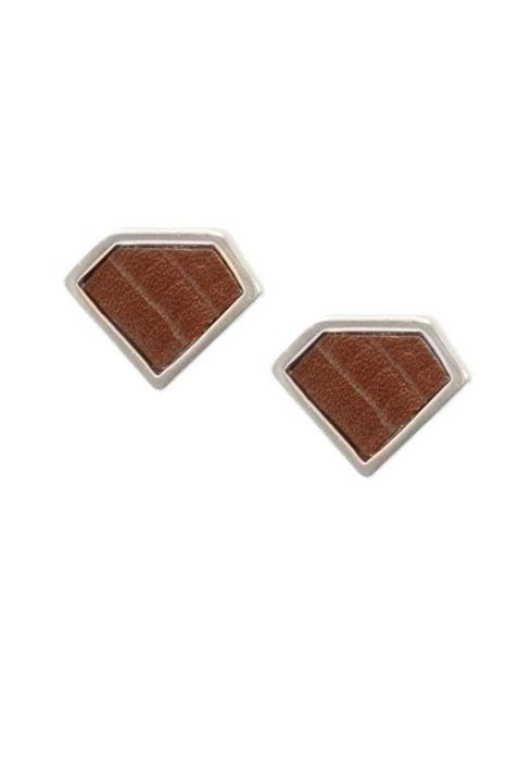 Diamond Leather Stud Earrings | Hypoallergenic Earrings for Men & Women