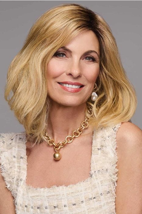 shoulder-length bob with beachy waves and a side part