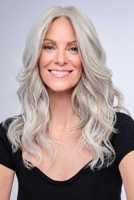 16 Inch Au Naturel Waves Topper by Hairdo | Monofilament Part, Heat Friendly