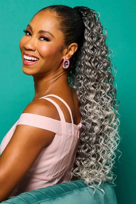 27 Inch Glam Curls Pony by Kim Kimble | Drawstring Ponytail Wrap