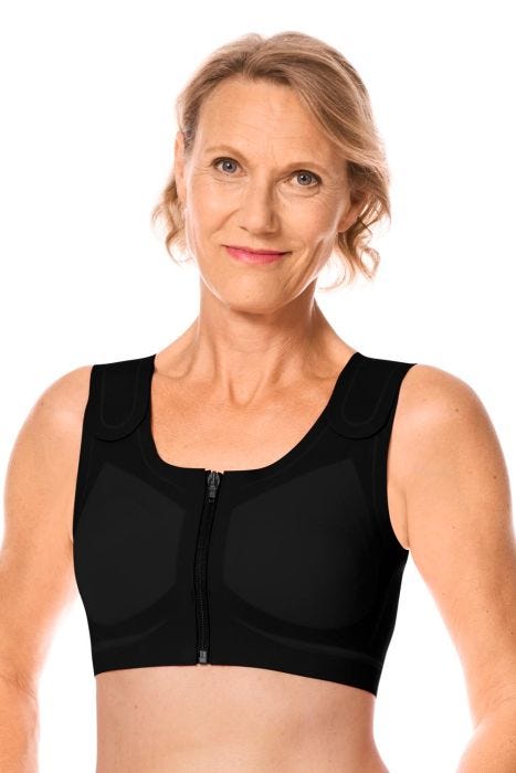 Lymph Flow Wire-Free Front Closure Bra by Amoena | Compression & Lymph Care Pocketed Bra