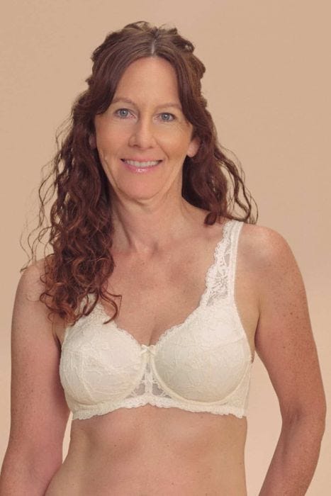 Floria Underwire Pocketed Bra by Amoena | Supportive Lace Bra for Everyday Wear