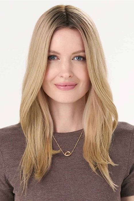 Barely There 16-18 Inch Straight Hair Topper by Envy | Lace Front, Mono, Heat Friendly