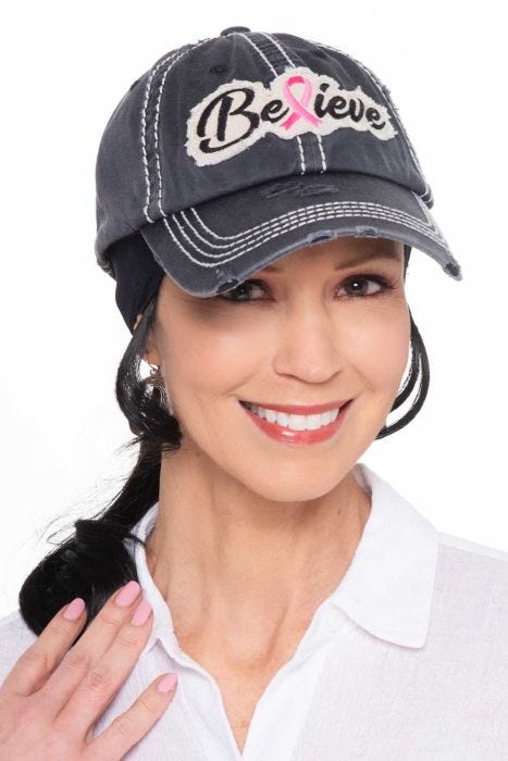 Distressed Believe Baseball Cap | Trendy Baseball Caps for Women