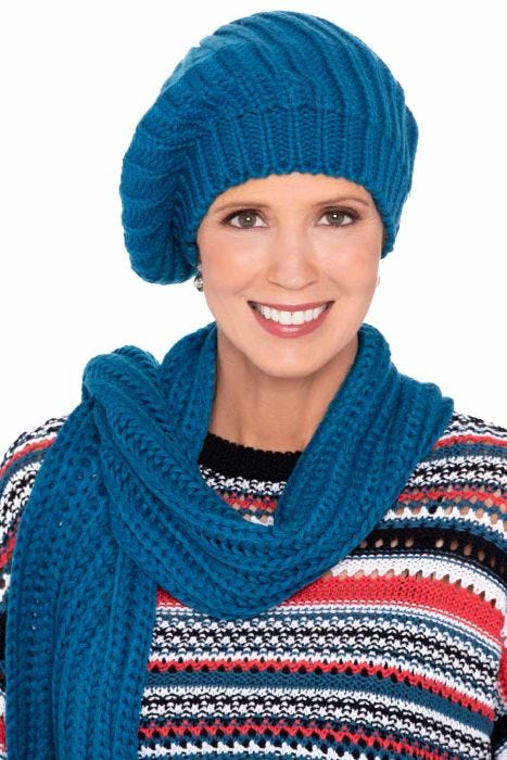 BERET & LONG SCARF SET Beret for Women, Beret Hat Scarf Set for Women, Beret, Gift  main image 3