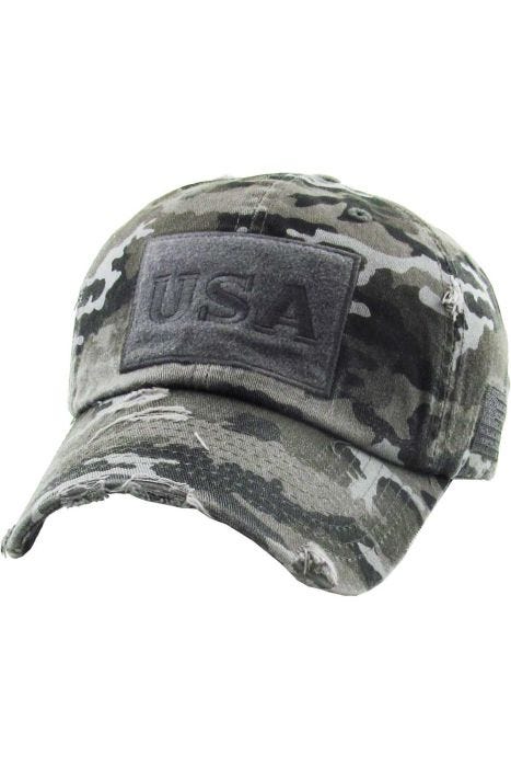 100% Cotton Camouflage USA Baseball Cap | 100% Cotton Baseball Caps for Men