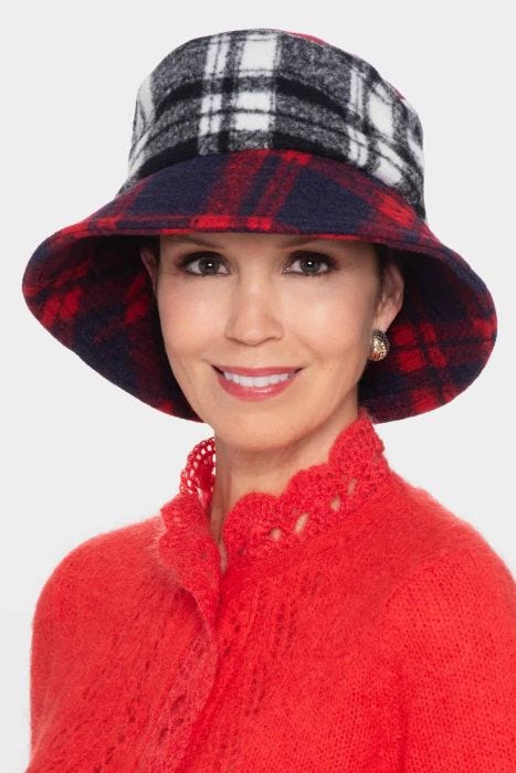 Kimberly Mixed Plaid Wool Blend Bucket Hat | Fall/Winter Bucket Hats for Women