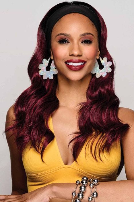 20" Wavy Waves Headband 3/4 Cap Hairpiece Headband Wig by Kim Kimble | Heat Resistant
