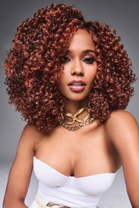 Makayla Wig by Kim Kimble | Medium Curly Lace Front Wig with