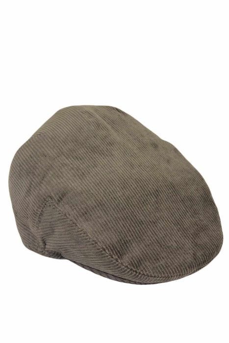 Olive men's corduroy flat cap or driver cap